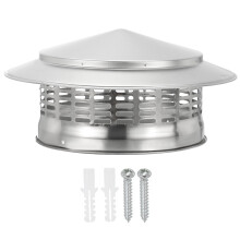 PATIKIL 8" Chimney Cap, 304 Stainless Steel Round Chimney Cover Cap Hood Screen Roof Vent with Screws for Fireplace Exhaust Exterior Stove Pipe