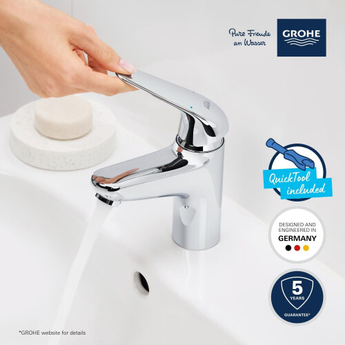 Grohe GROHE Swift QuickFix – Single Lever Basin Mixer Tap with Pop-Up Waste Set 1