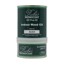 Rubio Monocoat Wood Oil Finish 14 m² - Black | Oil Plus 2C | Quick-Dry, Eco-Friendly Linseed Wood Oil for Indoor Use, Includes Accelerator (Part B)