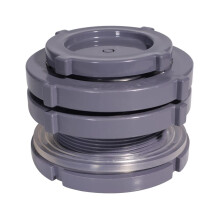 QuQuyi 3 Inch PVC Bulkhead Water Tank Connector Adapter Fitting with Plugs Thru-Bulk Pipe Fitting for Rain Barrels, Aquariums, Ponds(Set of 1)