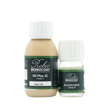 Rubio Monocoat Wood Oil Finish 5 m² - Mist 5% | Oil Plus 2C | Quick-Dry, Eco-Friendly Linseed Wood Oil for Indoor Use, Includes Accelerator (Part B)