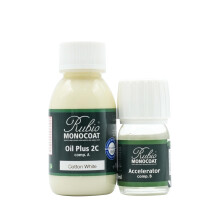 Rubio Monocoat Wood Oil Finish 5 m² - Cotton White | Oil Plus 2C | Quick-Dry, Eco-Friendly Linseed Wood Oil for Indoor Use, Includes Accelerator