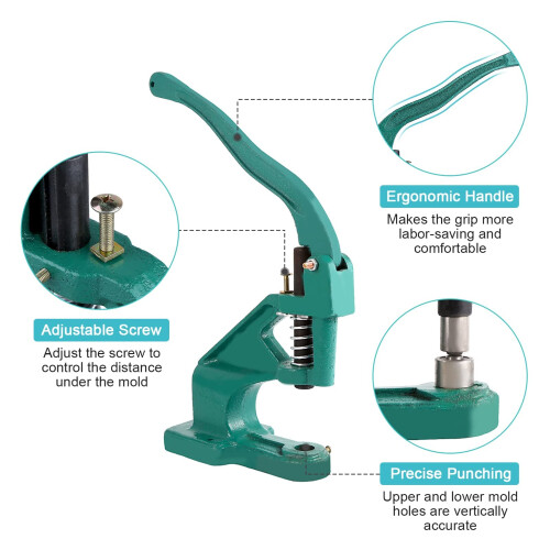 Rivet Press Machine, Eyelets and Punch Machine Hand Press Grommet and Rivet Machine Practical Multi Purpose Hole Punch Set 1