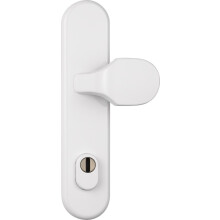 ABUS 122361 HLZS814 F1 EK Protective Door Handle Fitting with Round Cylinder Protection White