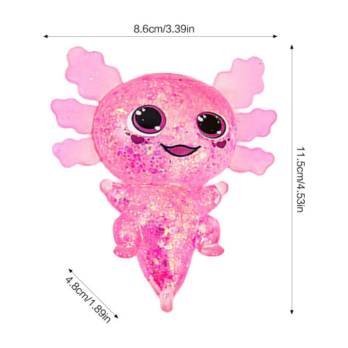 (Pink) Squishy Salamander Toy, Stress Relief, TPR Material 1