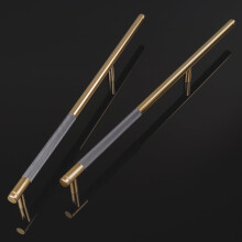 Pexintek 6 Pack Gold Modern Cabinet Handles 256mm Hole Centers Kitchen Bathroom bedrooms Study Furniture Door Vintage Pulls with Screws for Cupboards