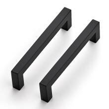 Ravinte 20 Pack Kitchen Door Handles Black Handles for Cupboards 128mm Cupboard Pulls Kitchen Cabinet Pulls Square Bar Wardrobe Hardware Cabinet Door