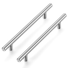 Ravinte 20 Pack Kitchen Cupboard Handles - Brushed Nickel T Bar Cupboard Handles & Bathroom Drawer Pulls (160mm Hole Center)