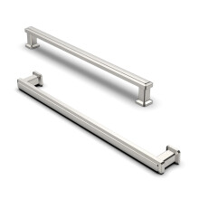 FURNIWARE Pack of 10 Cabinet Handles, Furniture Handles, 192 mm Hole Spacing, Brushed Nickel, Silver Kitchen Handles, Drawer Handles
