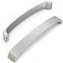 Furniware Pack of 10 Brushed Nickel Cabinet Handles, Cupboard Handles Drawer Pulls 192mm(7.6 Inch) Hole Center