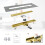 SaniteModar 80 cm Gold Linear Shower Drain, 2-in-1 Tile Insert Panel Shower Drain with Siphon 5