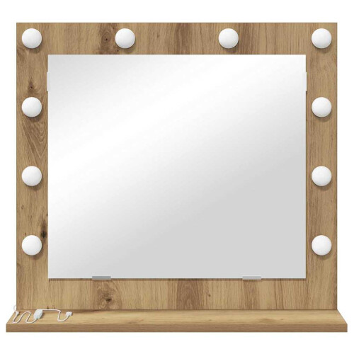 VidaXL vidaXL Vanity Mirror Rectangular Artisan Oak 60 x 55 x 18 cm 1