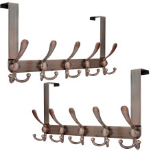 Dseap Upgraded Over Door Hook | Fits 3.5-4.5cm Doors, Easy Install Heavy-Duty Stainless Steel | 5 Triple Hooks Door Hanger Rack