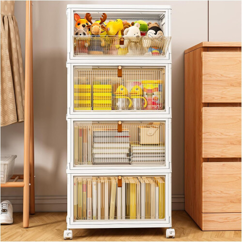 TidyTrove Storage Boxes with Lids 28L4 Tier Plastic Storage Box with L