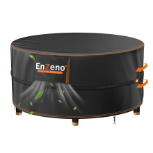 Enzeno Round Garden Furniture Cover Waterproof, Garden Table Covers with Air Vent