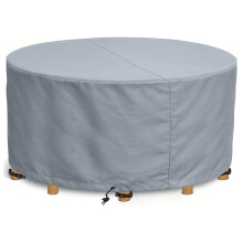 Kingsbridge Round Garden Furniture Table Cover 600D Heavy Duty Fabric, Double Stitching, Waterproof, Anti UV, Breathable, Rip Proof
