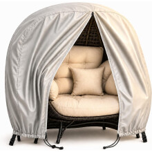 Double Egg Chair Cover Outdoor Waterproof Heavy Duty Garden Cocoon Wicker Patio 2 Seat Large Egg Swing Chair Pod Cover 420D Oxford Fabric With Zipper