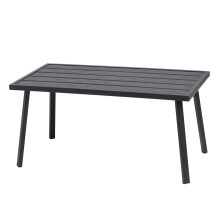C-Hopetree Small Metal Outdoor Coffee Side Table for Outside Patio, Rectangle, Black