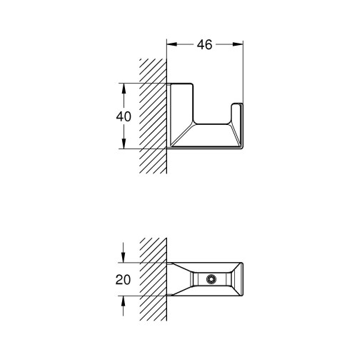 Grohe GROHE Selection | Bathroom Accessories | Cube Robe Hook | Chrome | 40782000 1