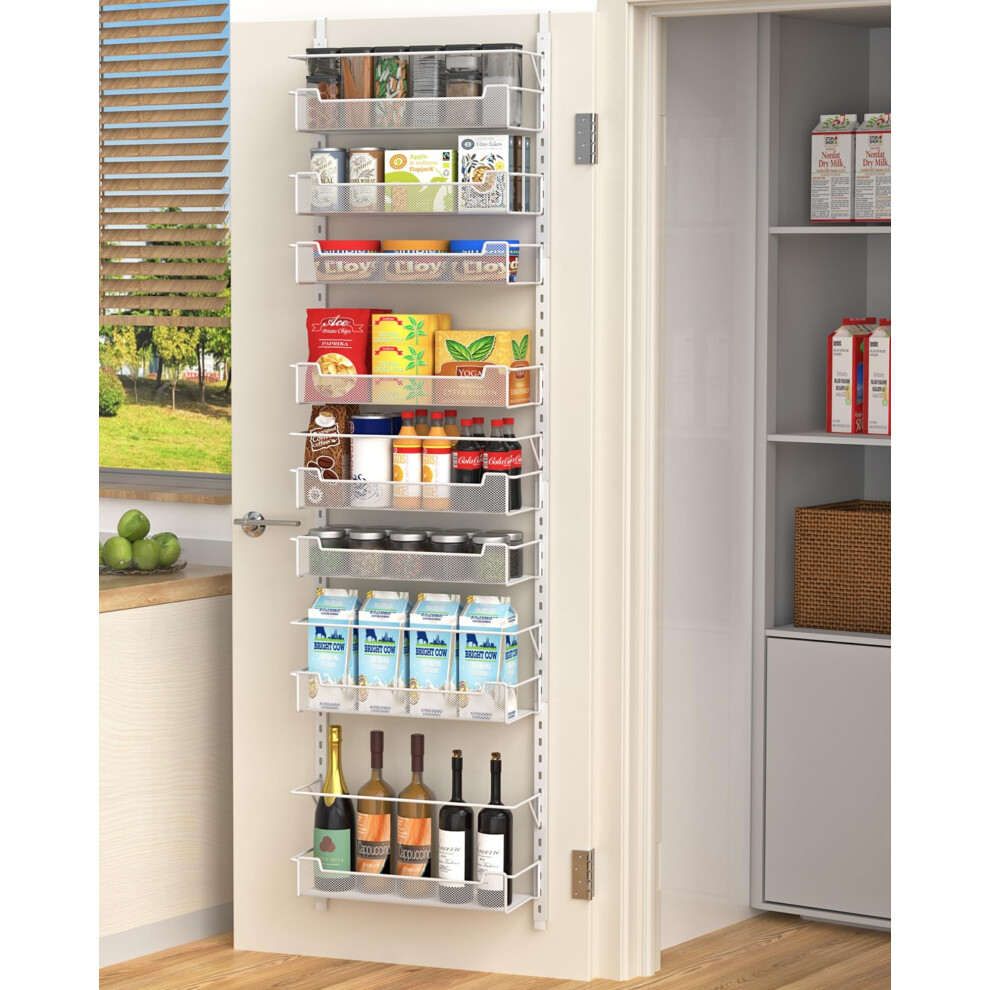 Vygrow Over The Door Storage, 8-Tier Over Door Storage With Adjustable Basket, Pantry Door Organization For Pantry Kitchen Storage Room Spice Rack 5051227883087