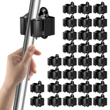 3-H Broom Holder Wall Mounted 30Pcs, Stainless Steel Mop Holder, Broom Storage Heavy Duty Tool Hook Brush Storage Organiser with Non-slip Silicone