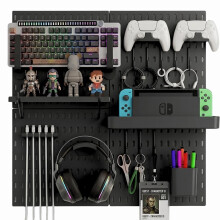 Keepo Pegboard Combination Kit, Pegboards and Accessories Modular Hanging for Gaming Setup, Gaming Station Peg Board, Gaming Organizer