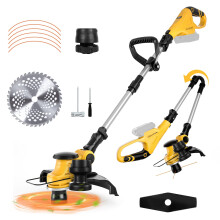 String Trimmer Compatible with Dewalt 20V Battery,3 in 1 Folding with Brushless Motor 30cm Cutting width & Battery Status Indicator Electric Trimmer