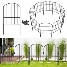 MOOTACO Garden Fence 10 Pack, Rustproof Metal Wire Fencing,60 x 330cm Landscape Folding Fencing Panel,Patio Yard Outdoor Border Animal Barrier