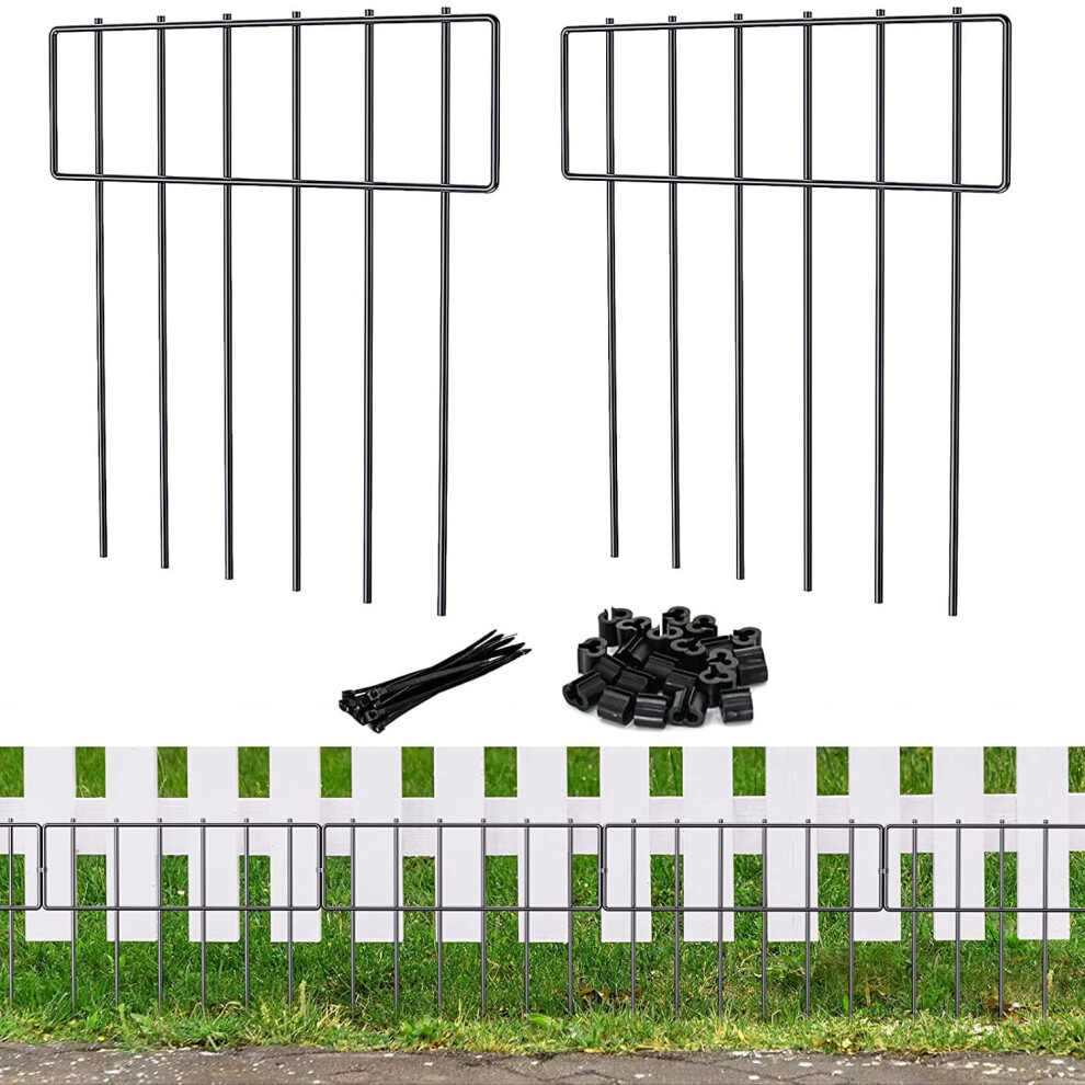 Animal Barrier Fence 30Pcs Set - 33Cm (L) X 43Cm (H) No-Dig Garden Fence With 5Cm Spike Spacing 5051227841278