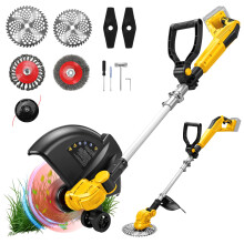 Cordless Trimmer Compatible with Dewalt 18V 20V Battery, 4 in 1 Grass Trimmer and Weed Wacker, Brushless Motor with 12000 RPM Cutting Φ6 Inch