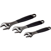 Bacho Alloy Steel Metric Adjustable Wrench Set (Pack of 3)