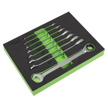 Sealey S0984 Imperial Combination Ratchet Spanner Set, Silver, 8 Pieces