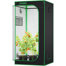 VIVOSUN Grow Tent 80 x 80 x 160 cm, Made of Highly Reflective Mylar with Viewing Window and Base Tray for Hydroponics and Indoor Growing