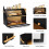 Large Bamboo Bread Bin 2 Tier Breadbox Kitchen 19.7"x9.8"x14.5" Black 3