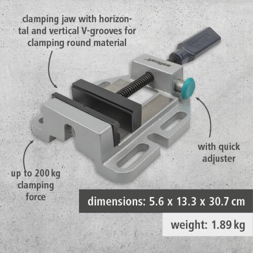 wolfcraft wolfcraft Drill Press Vice - 80 mm Machine Vice with Quick Adjustment 1