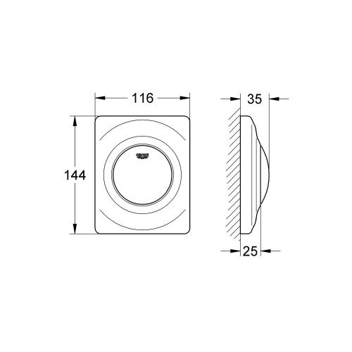 Grohe GROHE Surf Actuation Plate Alpine White 38808SH0 1
