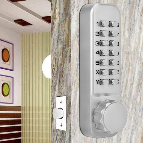 Digital Code Lock Door Lock, Double Keypad Code Lock Combination Coded Button Lock Double Sided Back to Back Code Lock 1