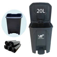 AkoSlale Dog Poo Bin for Garden – 20L Outdoor Dog Waste Bin with Foot Pedal & Odour‑Control Lid, Removable Bucket, 100 Bags