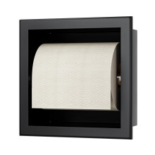 Bernkot Recessed Toilet Paper Holder 304 Stainless Steel, Toilet Paper Holder for the Bathroom, 17.317.38.7 cm, Black