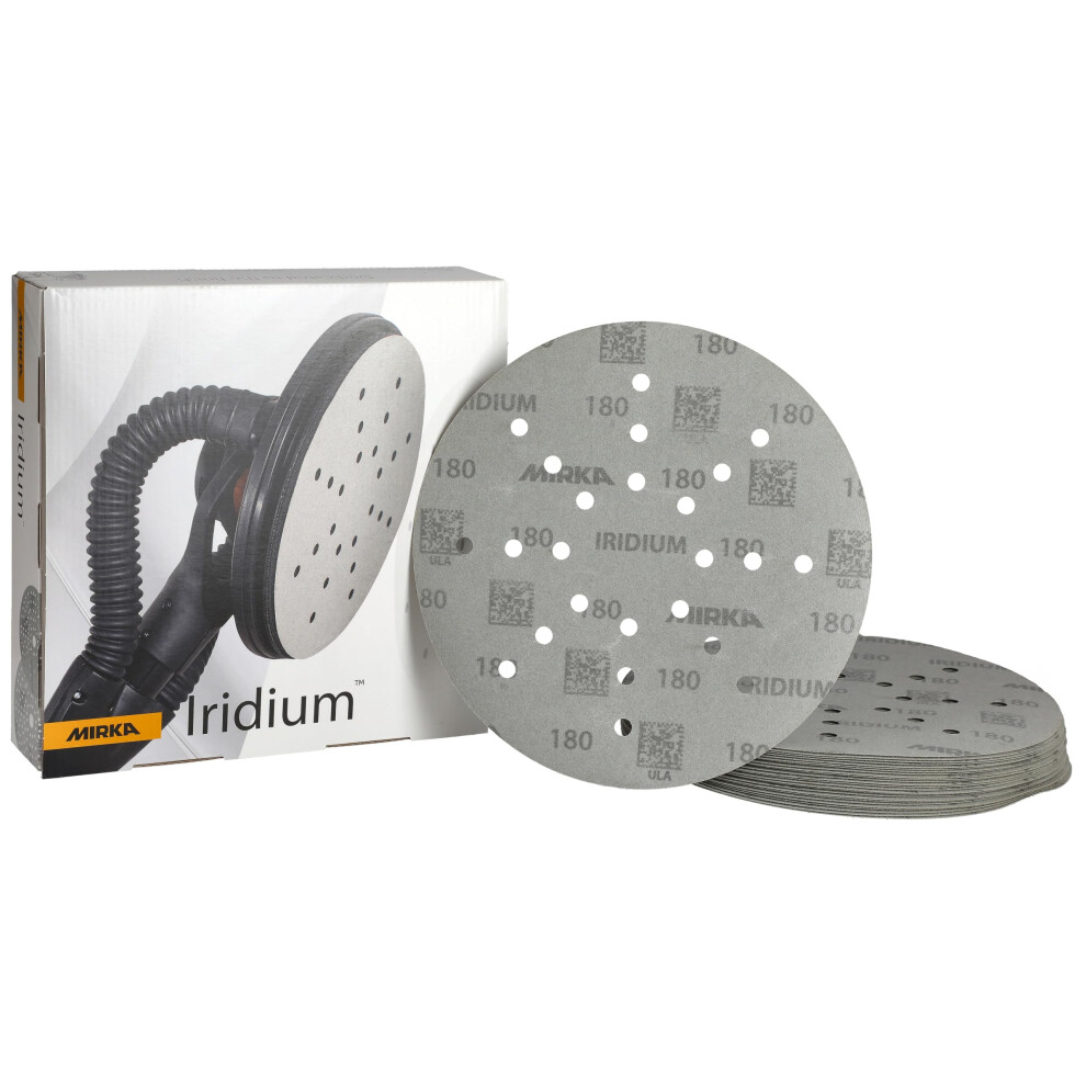 Mirka Abrasive Sheets Iridium Sandpaper 225Mm Grit 180 25 Pcs Hook Loop 5051227893796