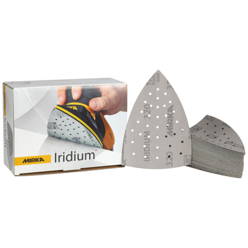 Mirka Sanding Triangle Iridium 100x152mm 36-hole Hook & Loop 320 Grit