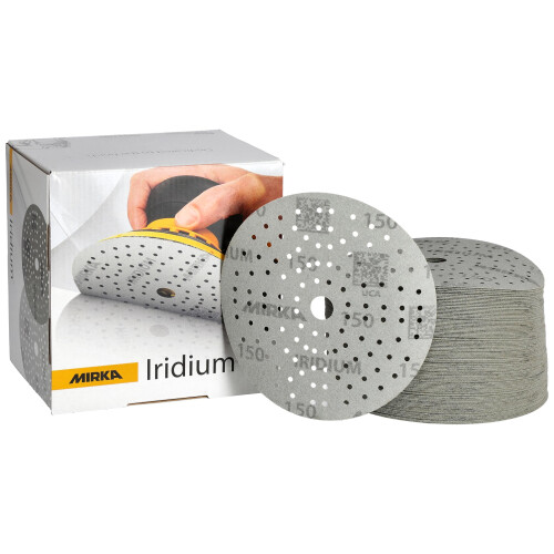 Mirka Abrasive Sheets Iridium Sandpaper Ø 150mm Hook & Loop Grit 150
