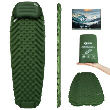 QEZER Ultralight Sleeping Mat with Seperate Pillow, only 500g Lightweight and Compact Sleeping Pad for Outdoor Backpacking, Hiking and Traveling