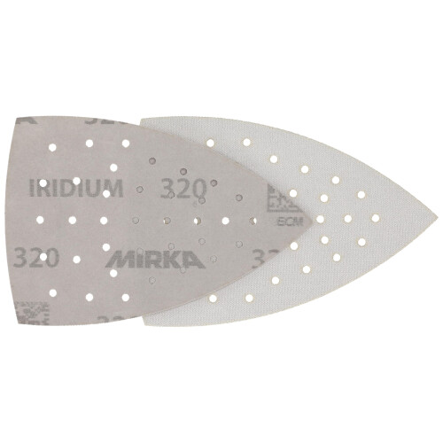 Mirka Sanding Triangle Iridium 100x152mm 36-hole Hook & Loop 320 Grit 2