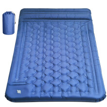 YADEZZN Double Camping Sleeping Pad -Built-in Foot Pump, 12-15cm Extra Thick Camping Sleeping Mat with Pillow, Self-inflating Camping Mat