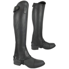 AK Curved Zip Full Grip Leather Horse Riding Half Chaps AKRS-1013 (Black, L)