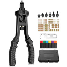 eSynic Durable Rivnut Tool Heavy Duty Rivet Nut Gun Rivnut Tool Kit Riv Nut Gun Set Non-Slip Rivnuts Tool with 125pcs Rivets Nuts Included 6 Size