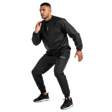 BOXRAW Lineal Sauna Suit - Black - XS - Sweat Suit for Boxing & MMA - Top & Bottoms - Professional Non Rip Weight Loss Training Gear
