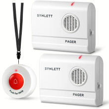 SYNLETT 2 Caregiver Pagers with 1 Call Button SOS Alert System for Elderly Seniors Patients Home Care Nurse Call Bed Alarm Emergency Monitoring