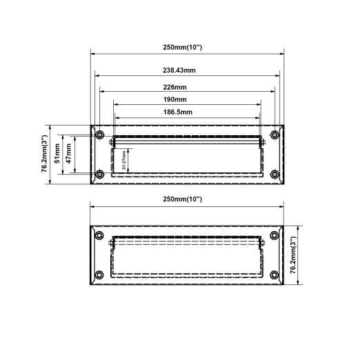 QCAA Solid Brass Mail Slot, with Solid Brass Interior Back Plate, 10" x 3", Matte Black, 1 Pack, Made in Taiwan 1